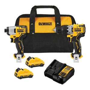 Kit Brushless (Sin Carbones) DeWalt Taladro Percutor + Atornillador 12v + 2 baterías + Cargador + Gancho y Bolso