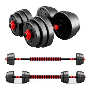 Set De Mancuernas Unibles De 30kg Con Barra De Extension