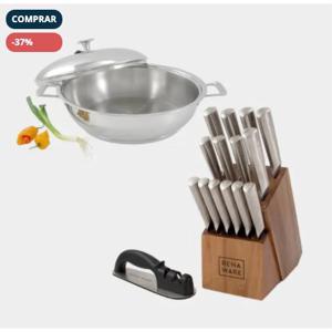 Rena Ware Juego de Cuchillos Serie Élite (16 piezas) + Princesa 34 cm con tapa