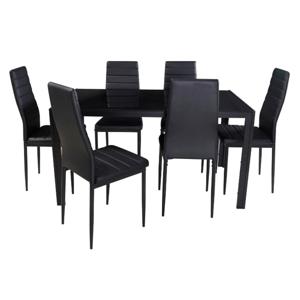 Juego de Comedor Black + 6 Sillas Stylo