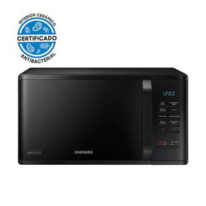 Microondas Samsung Negro Con Esmalte Cerámico, Antibacterial, 23 L