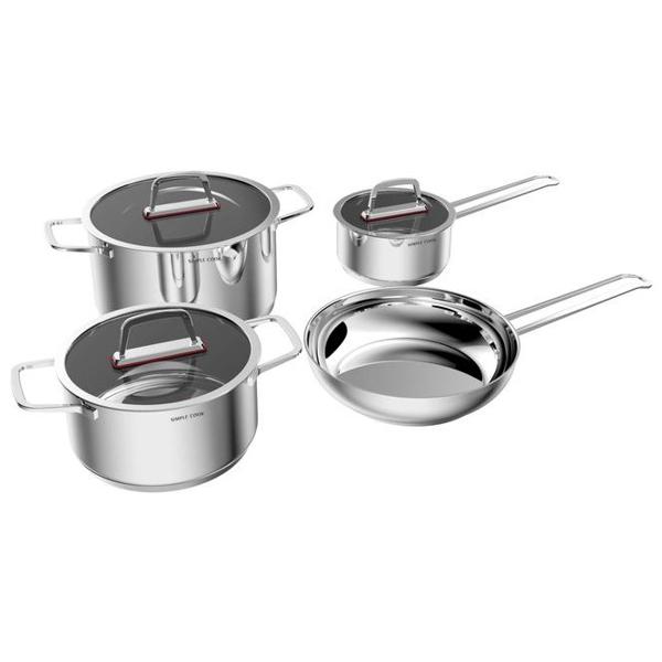 Batería De Cocina Burdeos 7pzs Acero Inoxidable