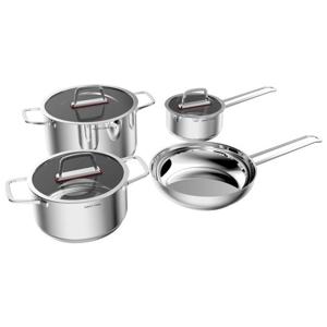 Batería De Cocina Burdeos 7pzs Acero Inoxidable