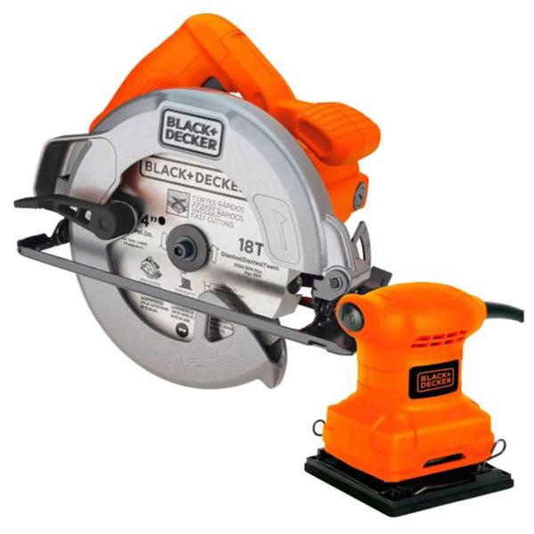 Sierra Circular 1400W + Lijadora Orbital 200W, Black+Decker