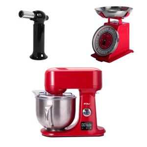 Kit Bake Red: Batidora FDV Atenea + Balanza Simple Cook Bruselas + Soplete