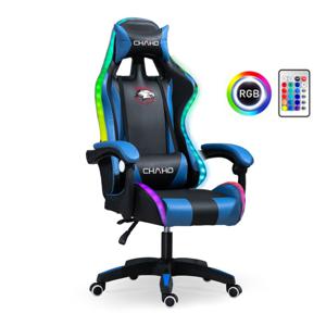 Silla Gamer Luz Led Ergonómica Ajustable Masajeador Usb Reclinable. Varios Colores Disponibles