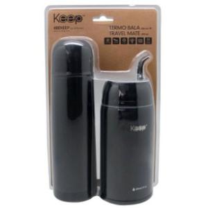 Set Termo Mate 400Ml + Termo Bala Color Negro 500Ml