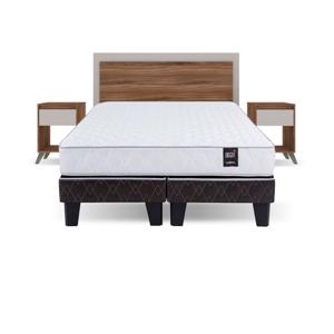 Cama Europea Rosen Ergo T, 2 Plazas Base Dividida + Set de Maderas Milan