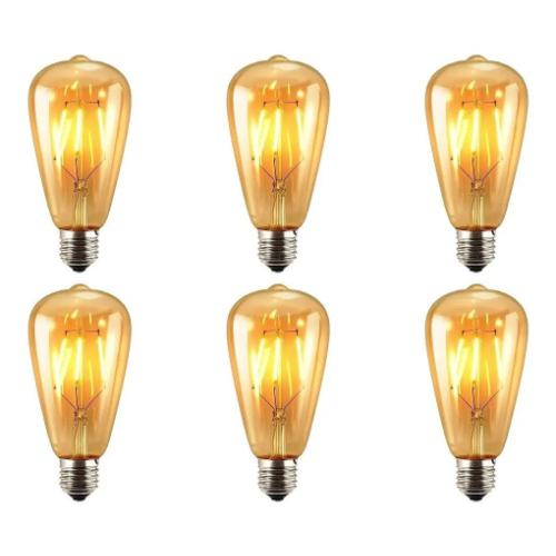 Pack 6 Ampolleta Led Tipo Edison 6 Watts Retro Vintage