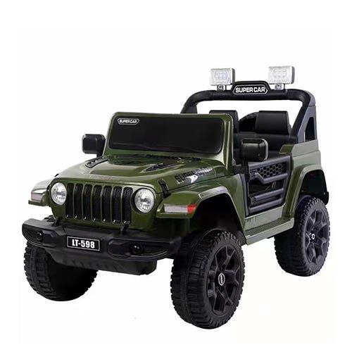 Auto Eléctrico 4x4 Descapotable Bebesit Verde Militar 12V