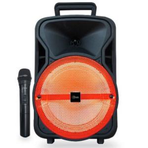 Parlante Karaoke Mlab 8 Con Microfono Inalámbrico y Batería Recargable Negro-Naranjo