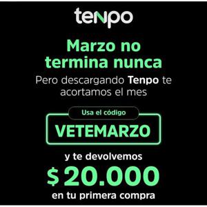 $20.000 De Devolución En Tu Primera Compra En Tenpo
