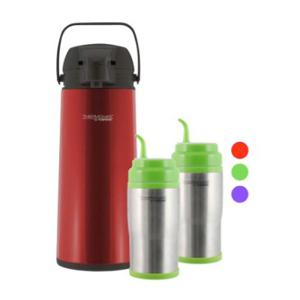 Pack Thermos Sifon 1.9 Lts Rojo + 2 Termos Materos, 2 Años de Garantía