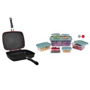 Sarten Doble 28cm KitchenWare + 7 Contenedores De Regalo