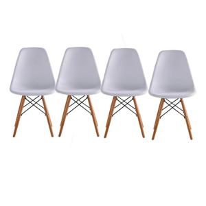 Set De 4 Sillas Begônia Eames Paris Para Comedor Blancas