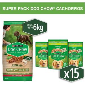 Super Pack Perro Dog Chow Cachorros Medianos Y Grandes