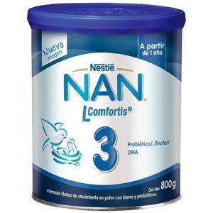 (x3 Unidades) Leche De fórmula Nestlé Nan 3 Lcomfortis 800g - 12 meses 3 años