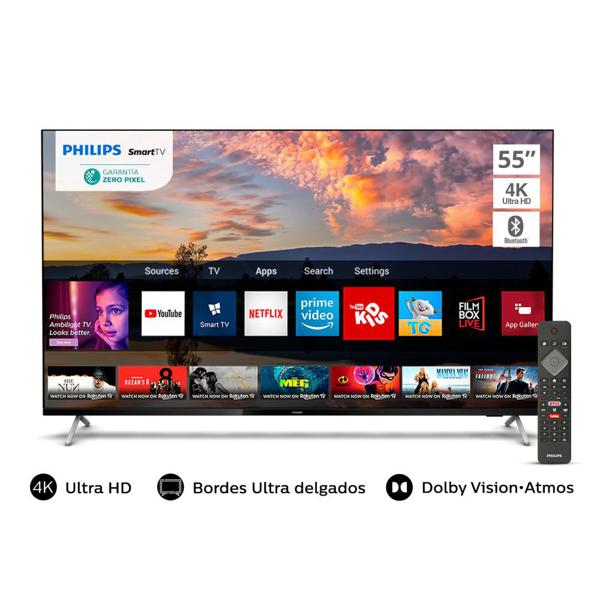 Led Philips 55PUD7625, 55",  Ultra HD, 4K, Smart Tv