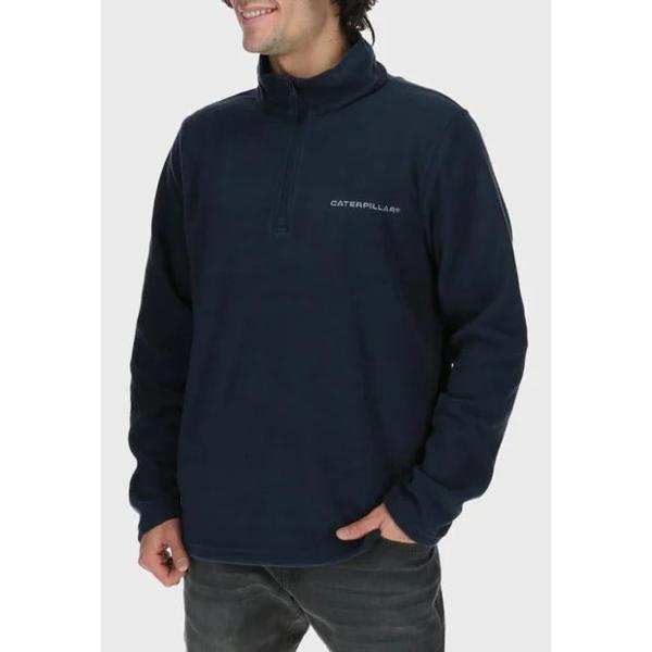 Polar CAT Hombre Microfleece Qtr Zip Azul