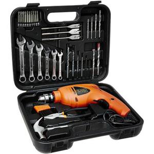 Taladro Percutor Eléctrico Black+Decker 10 MM 550W + 40 Accesorios