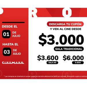 Ven A Cinemark Desde $3.000 Hasta El 03 De Julio