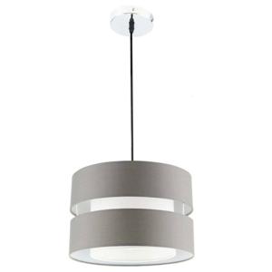 Lámpara De Colgar Tela 1 Luz E27 Gris
