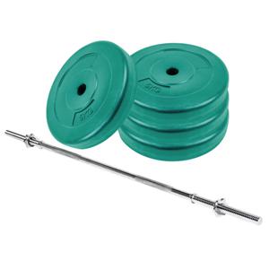 Pack Pesas Barra Recta 1,5m + 20 Kg Discos