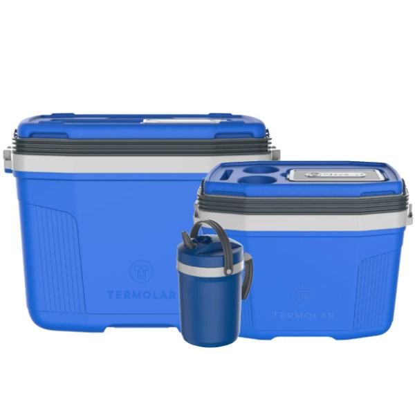 Combo Cooler 32lt Y 20lt + Cooler Fliptop 2,5l Azul