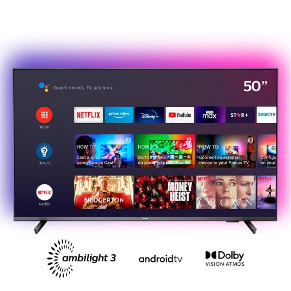LED Philips Ambilight 50” UHD 4K 50PUD7906 Android Smart TV - Descuentoff
