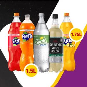 Bebidas Fanta, Sprite o Nordic Variedades 1.5 Lt O Fanta Piña o Frutilla 1.5 Lt