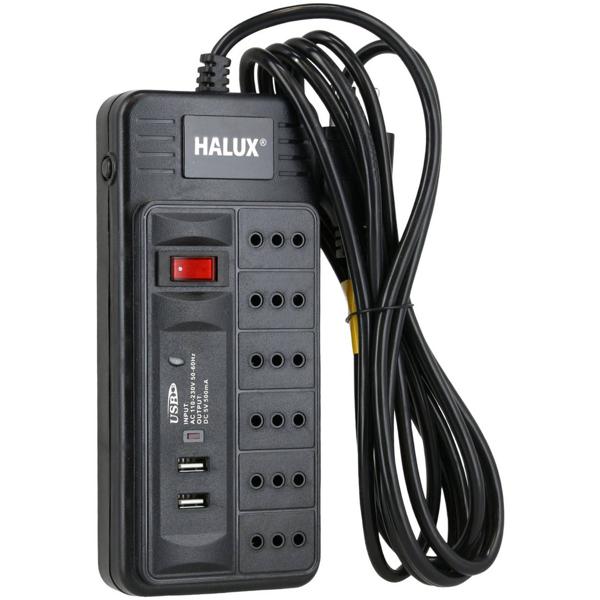 Alargador Halux 6 Tomas Con 2 Puertos USB E Interruptor On Off 3m