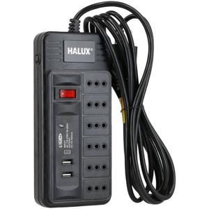 Alargador Halux 6 Tomas Con 2 Puertos USB E Interruptor On Off 3m