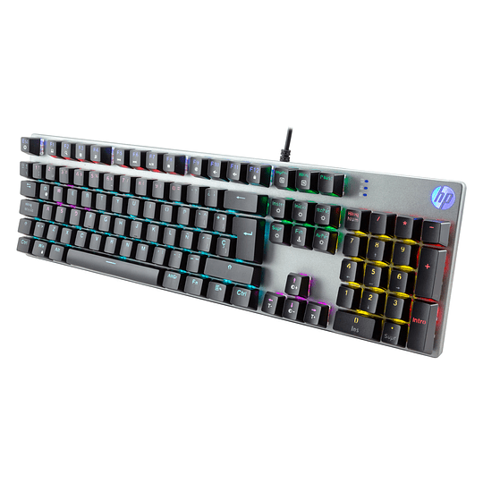 Teclado Mecánico Gamer HP RGB GK400F White Edition