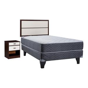 Cama Europea Celta New Mega 1.5 Plazas, Base Normal + Set De Maderas