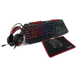 Kit Gamer Hyundai 4 En 1 Teclado + Audífonos + Mouse + Mousepad