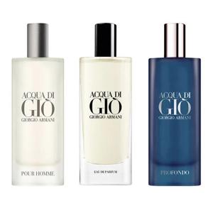 Set Perfume Acqua Di Gio EDP Hombre 15ml + EDP 15ml + Profondo 15ml