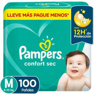 Pañales Confort Sec Talla M 100 Un Pampers