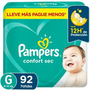 Pañales Confort Sec Talla G 92 Un Pampers