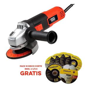 Esmeril Angular 4.1/2 Black And Decker 820 W + 10 Discos Stanley