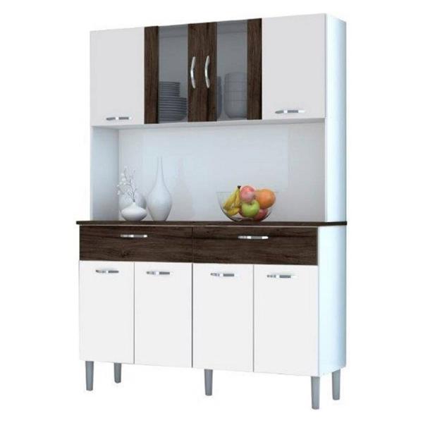 Mueble De Cocina 8 Puertas M-1885 Blanco Nogal