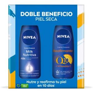 Pack Nivea Crema Corporal Milk Nutritiva 400Ml + Q10 Reafirmante Piel Seca 400Ml