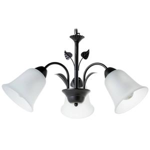 Lámpara De Colgar Metal Y Vidrio Leaf Negro Y Beige