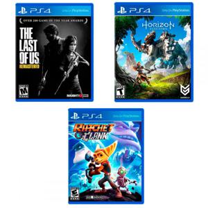 Pack 3 Juegos Hits Bundle Ps4 (Ratchet + The Last Of Us + Horizon)