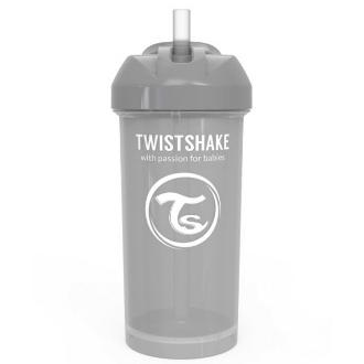 Vaso Con Bombilla StrawCup 360ml Gris TwistShake