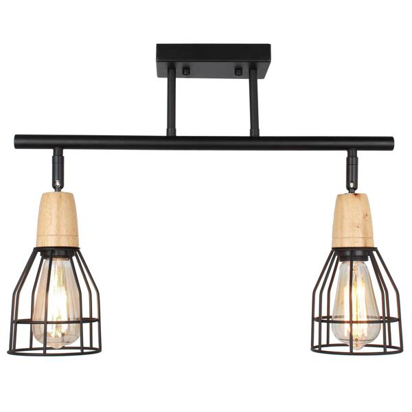 Barra Rejilla 2 Luces E27 Negro Just Home Collection