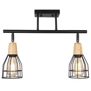 Barra Rejilla 2 Luces E27 Negro Just Home Collection