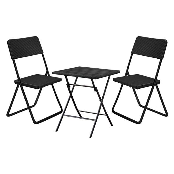 Set De Terraza Plegable 3 Piezas Novahus 46X53X84Cm Café