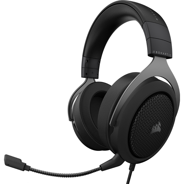 Audífonos Gamer Corsair HS60 Haptic, Cableado, PC, Estéreo, Color Carbon