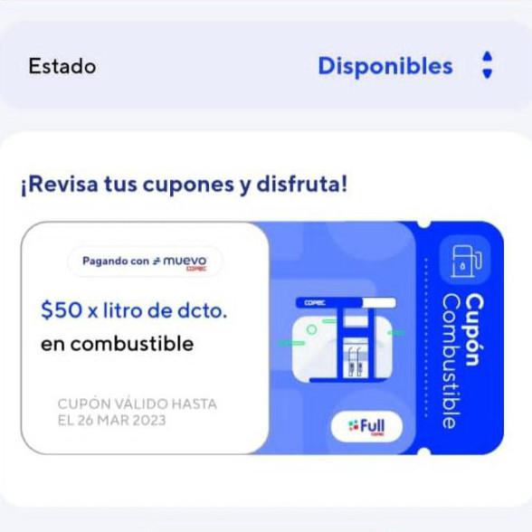 $50 x Litro De Descuento En Muevo Copec