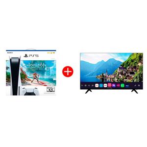 Combo PlayStation 5 Standard + Juego Horizon Forbidden West + LED 58" Hyundai Smart TV UHD